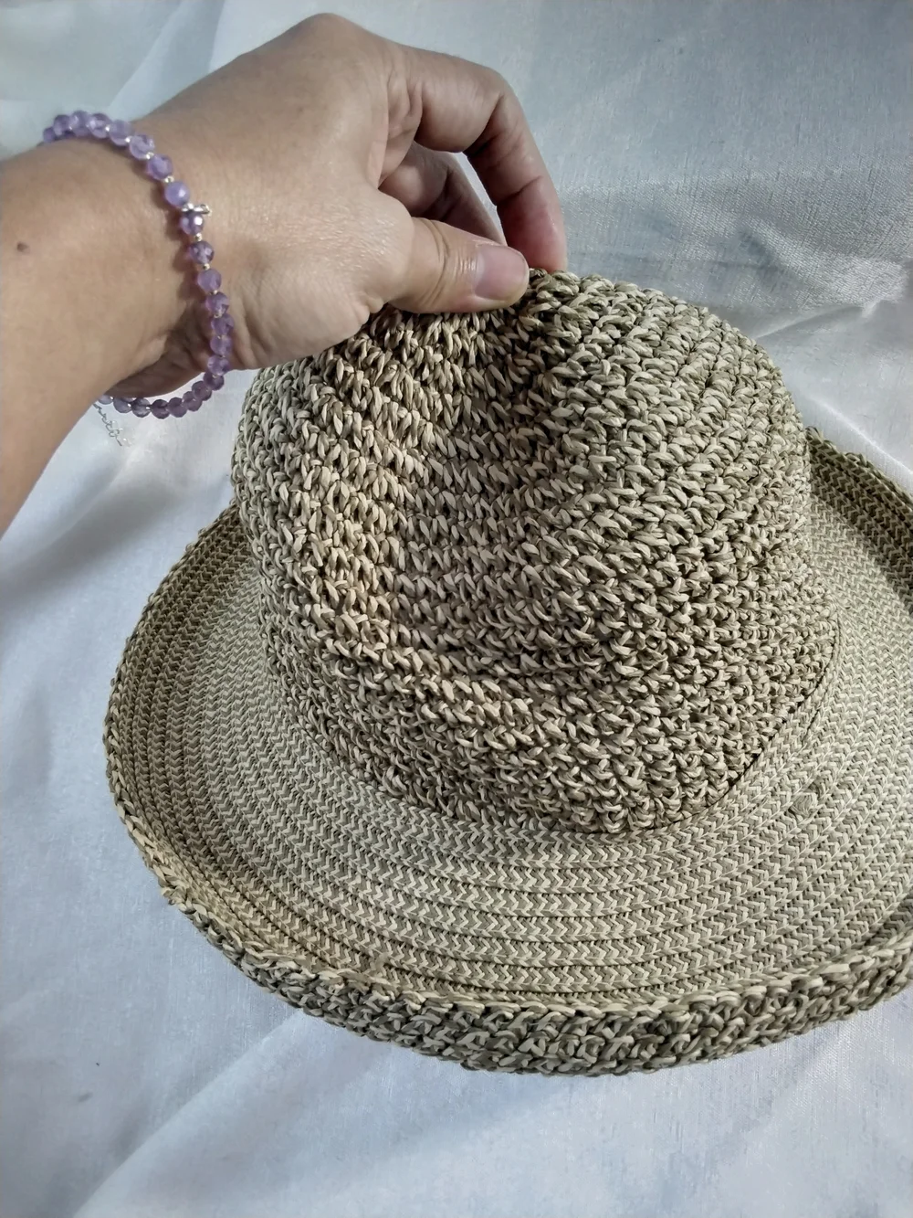 Woven 100% Paper  Sun Hat - Neutral Tan